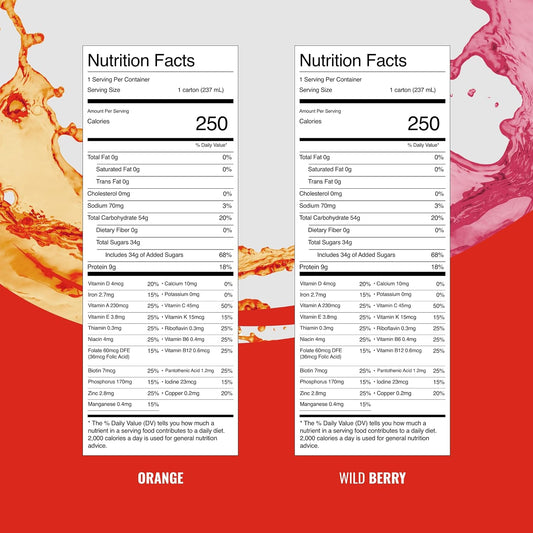 Boost Breeze Clear Nutritional Drink, 9g Protein, 250 Nutrient-Rich Calories, 2 Flavor Variety Case (Orange + Wildberry), 8 Fl Oz (Pack of 24)