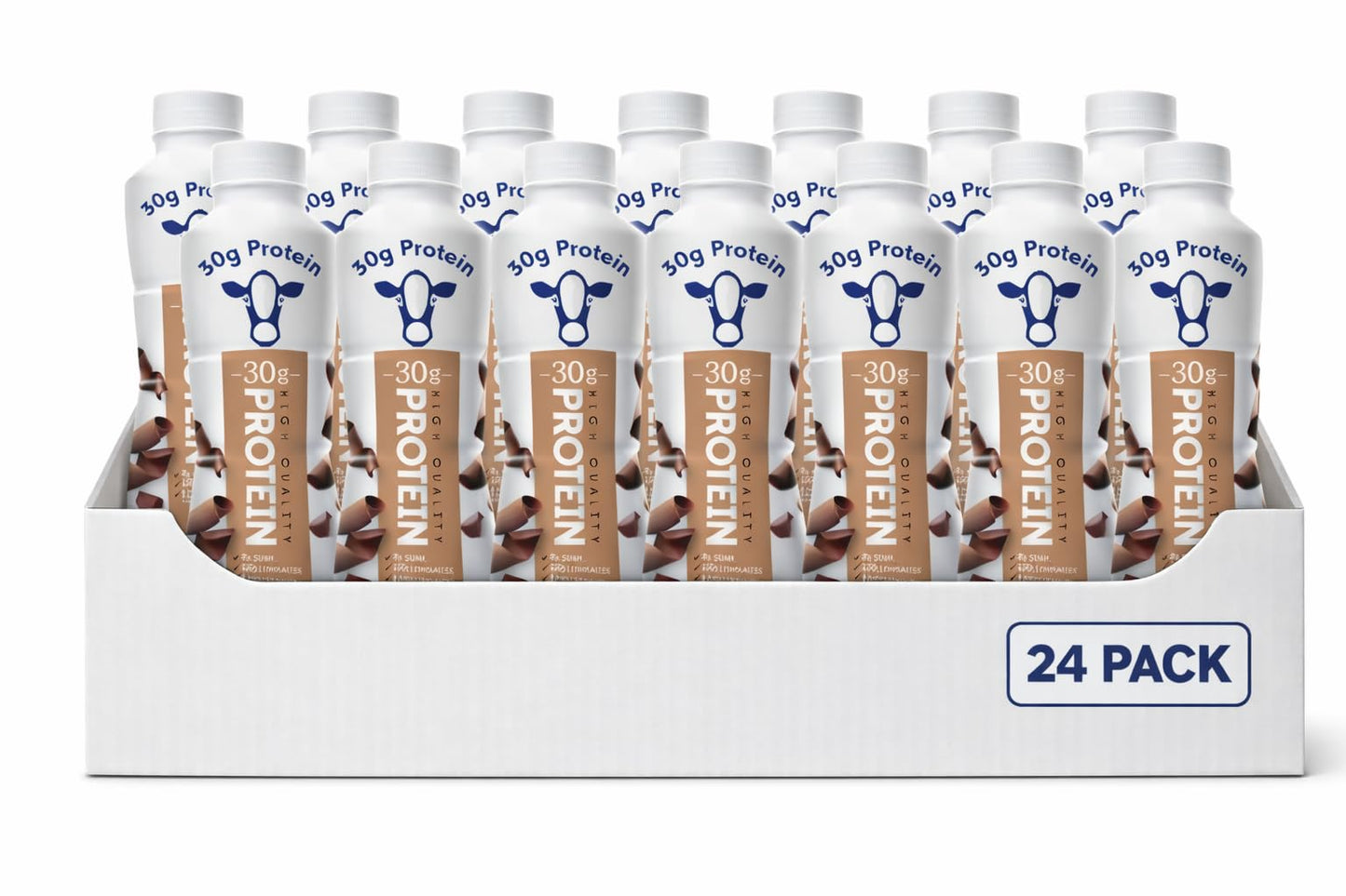 High Protein Chocolate Nutrition Shake – 30g Protein per Bottle | 8 Pack (11.5 Fl Oz) | Only 2g Sugar & 150 Calories | Enriched with 8 Naturally Occurring Vitamins & Minerals | Low Carb Recovery & Meal Replacement Drink
