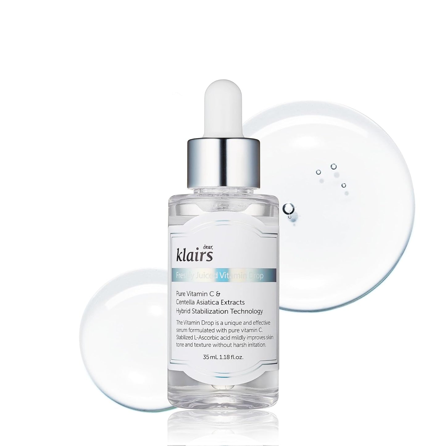 DearKlairs Vitamin C Serum – Korean Brightening Daily Serum with 5% Pure Vitamin C, EGF Peptides & Niacinamide, for Even Skin Tone, Dark Spot Care, Sensitive Skin, 1.18 Fl Oz
