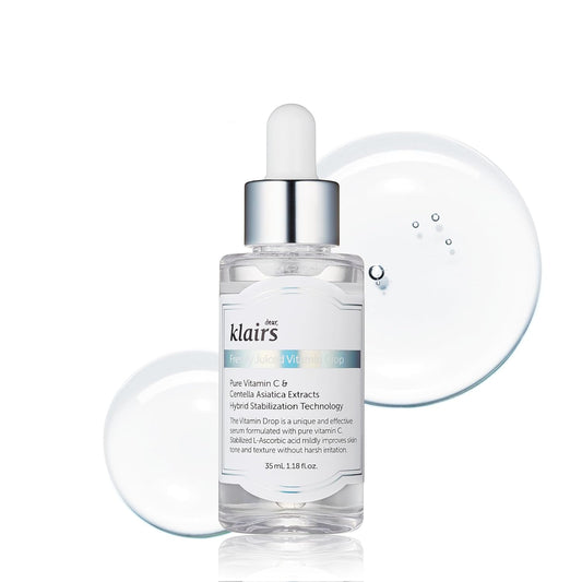 DearKlairs Vitamin C Serum – Korean Brightening Daily Serum with 5% Pure Vitamin C, EGF Peptides & Niacinamide, for Even Skin Tone, Dark Spot Care, Sensitive Skin, 1.18 Fl Oz