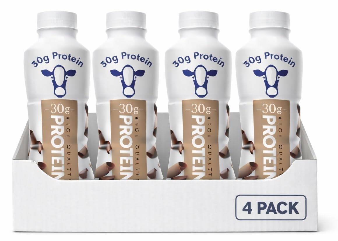 High Protein Chocolate Nutrition Shake – 30g Protein per Bottle | 8 Pack (11.5 Fl Oz) | Only 2g Sugar & 150 Calories | Enriched with 8 Naturally Occurring Vitamins & Minerals | Low Carb Recovery & Meal Replacement Drink