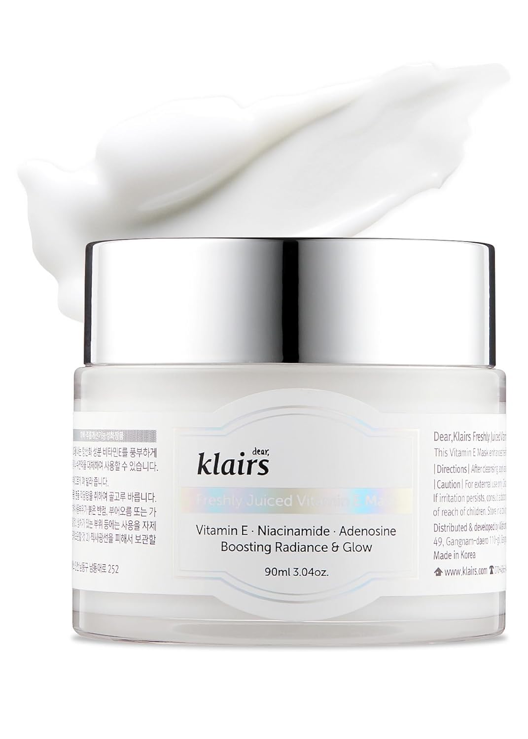 DearKlairs Freshly Juiced Vitamin E Mask – Korean Sleeping Mask with Niacinamide & Vitamin E for Hydrated, Glowing Skin, Nourishing Overnight Care, Vegan, Fragrance-Free, 3.17 Oz / 90g