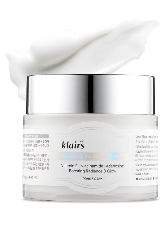 DearKlairs Freshly Juiced Vitamin E Mask – Korean Sleeping Mask with Niacinamide & Vitamin E for Hydrated, Glowing Skin, Nourishing Overnight Care, Vegan, Fragrance-Free, 3.17 Oz / 90g