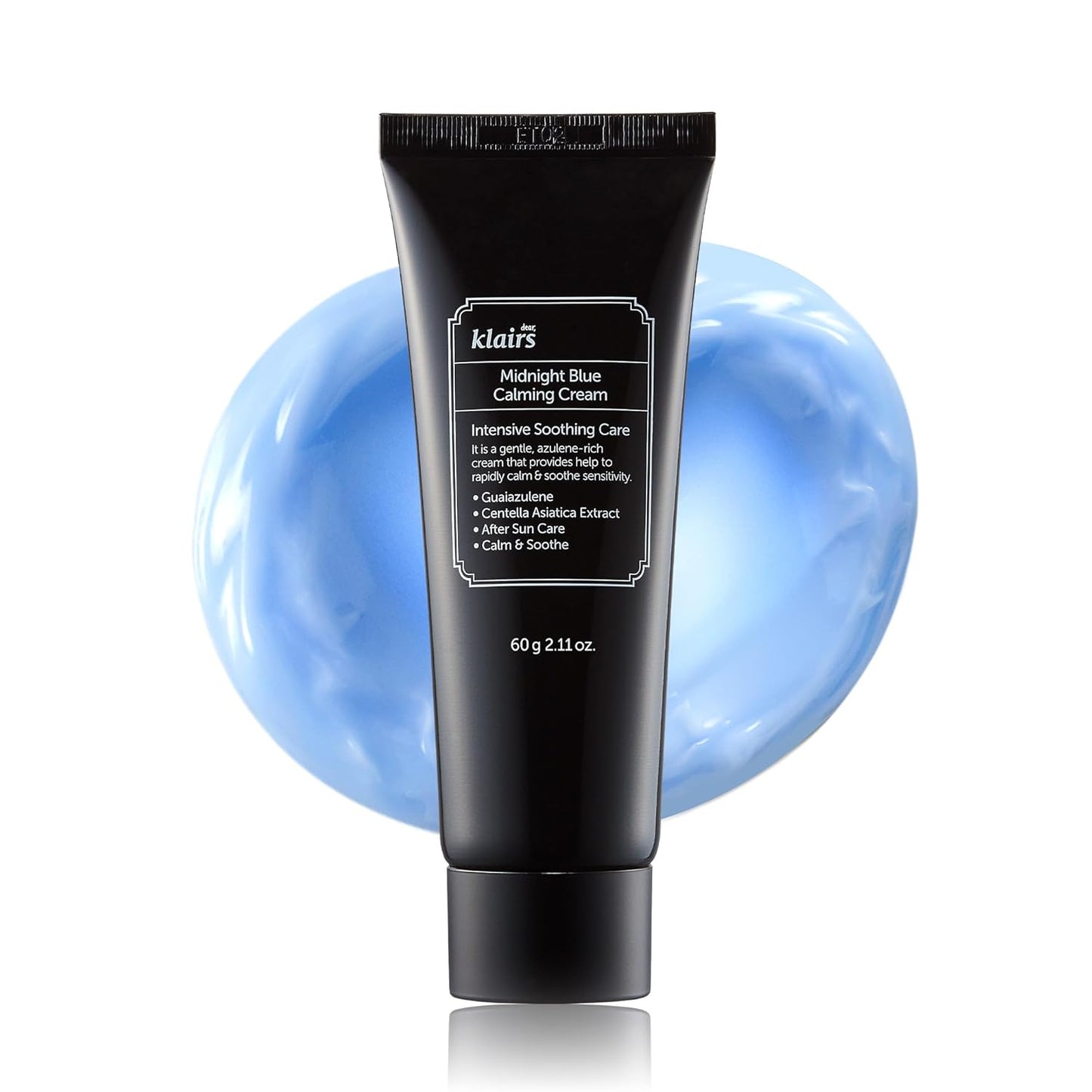 DearKlairs Midnight Blue Calming Cream | Face Moisturizer for Redness Relief, Guaiazulene, EGF & Ceramide, Non-Greasy Post-Treatment Recovery, Korean Vegan Skincare for Sensitive Skin, 2.11 oz