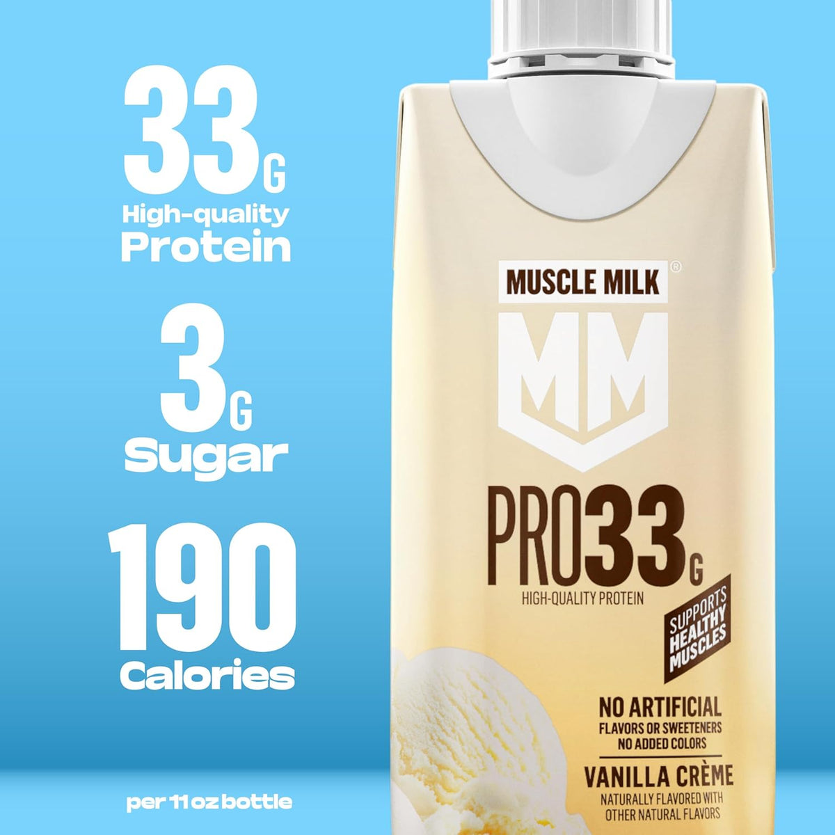 Muscle Milk Pro Liquid High Protein Shake, Vanilla Creme, 11 Fl Oz (Pack of 12)