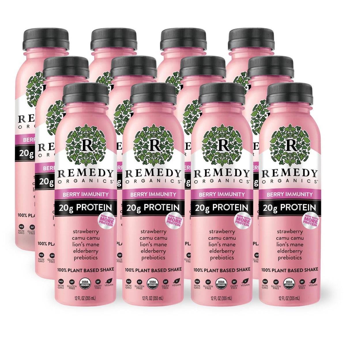 Remedy Organics Super Chai Fuel 12-Pack | Plant Based 20g Protein Shakes, Ready to Drink | USDA Organic, Gluten Free, Dairy Free, Soy Free