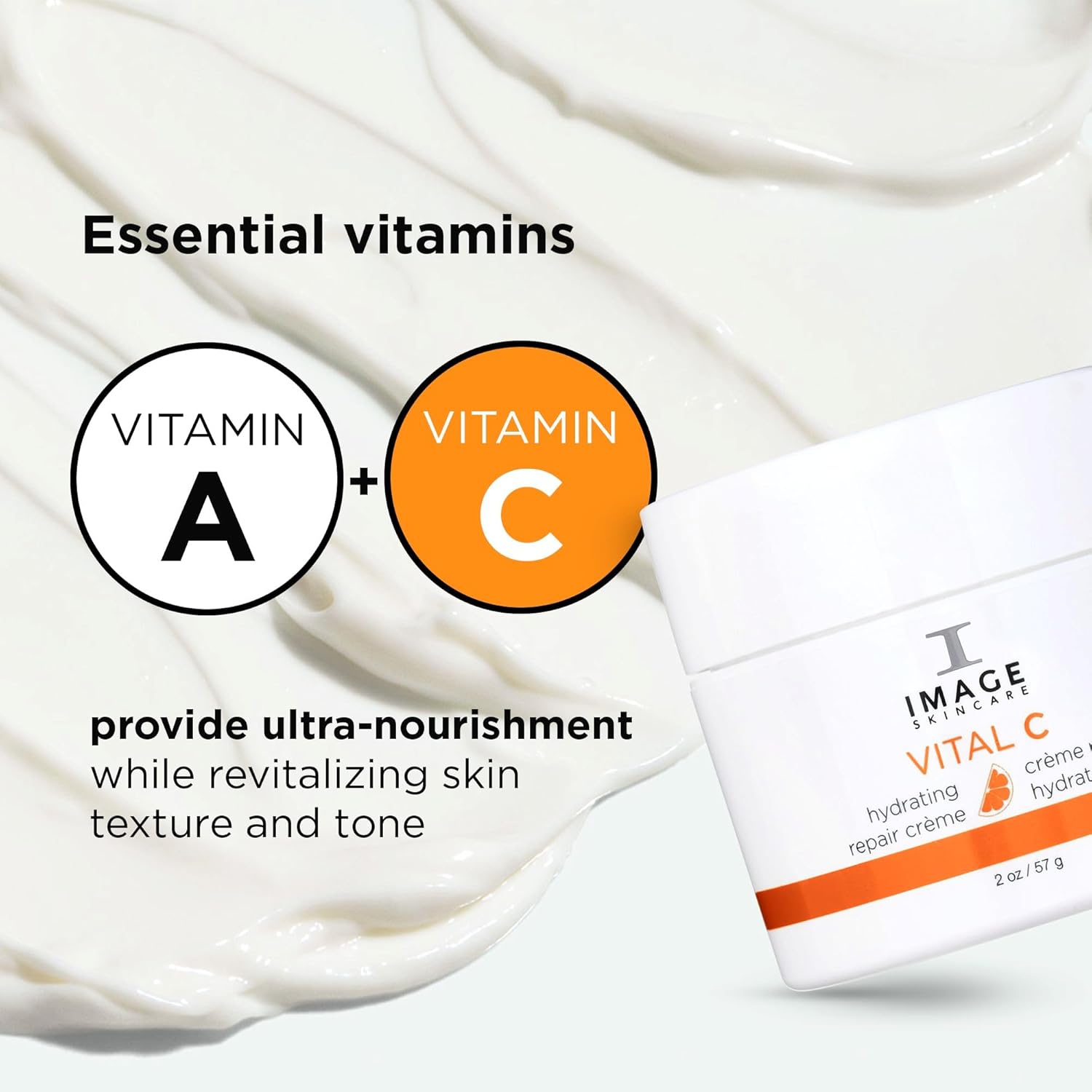 IMAGE Skincare, VITAL C Hydrating Repair Crème, Face Night Cream Moisturizer with Hyaluronic Acid, for Dry Skin, Full-Size, 2 fl oz
