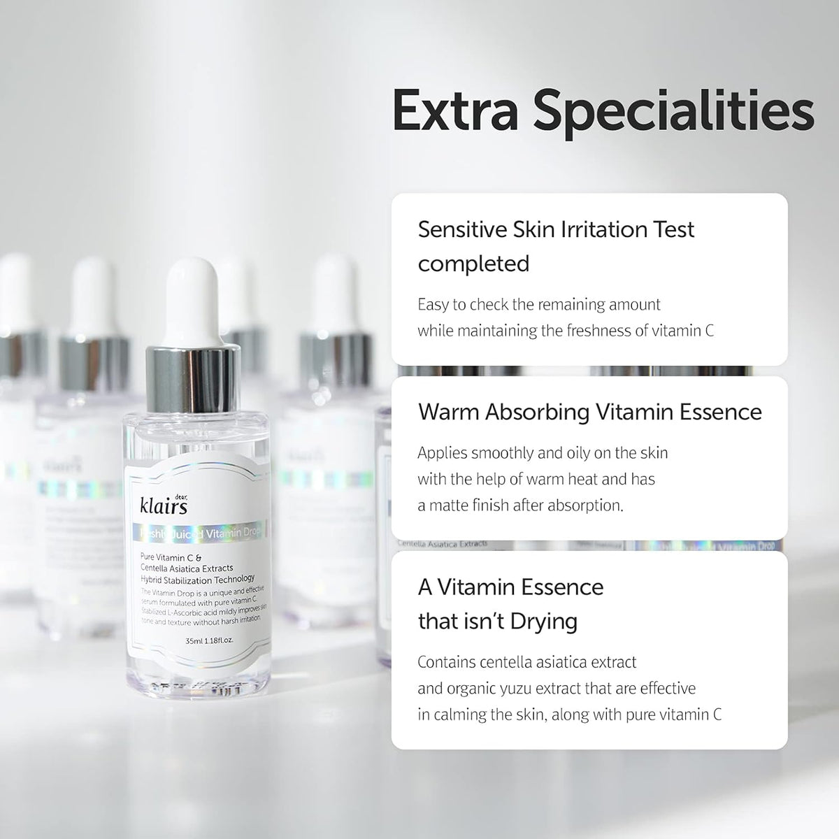 DearKlairs EGF Blue Drop + 5% Vitamin Drop Set, Watery Serum Korean Skincare Routine