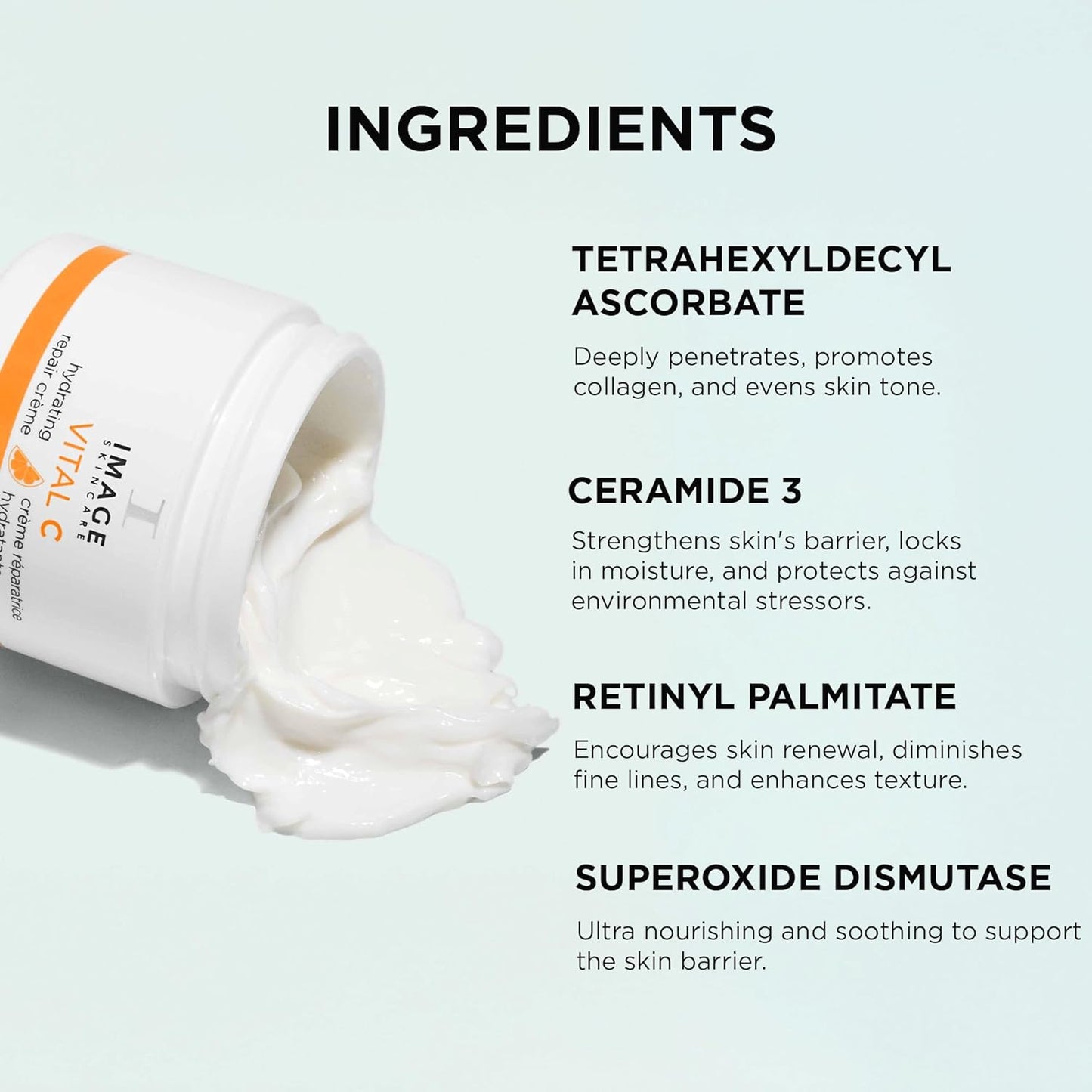 IMAGE Skincare, VITAL C Hydrating Repair Crème, Face Night Cream Moisturizer with Hyaluronic Acid, for Dry Skin, Full-Size, 2 fl oz