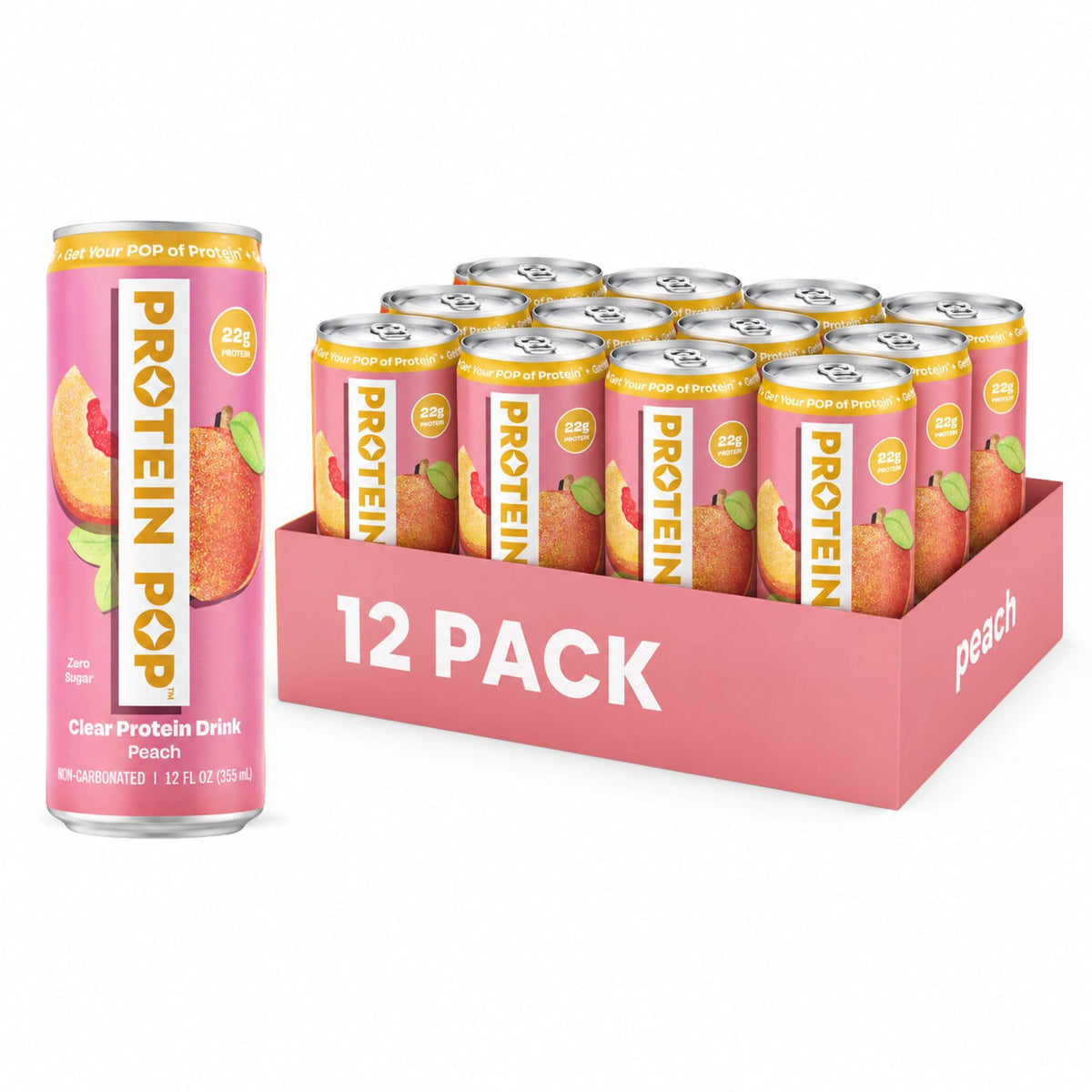 Ready to Drink Clear Protein Shakes | 22g of Protein - Whey Protein Isolate Non-Carbonated - Zero Sugar (Watermelon - 12 fl oz, 12 cans)