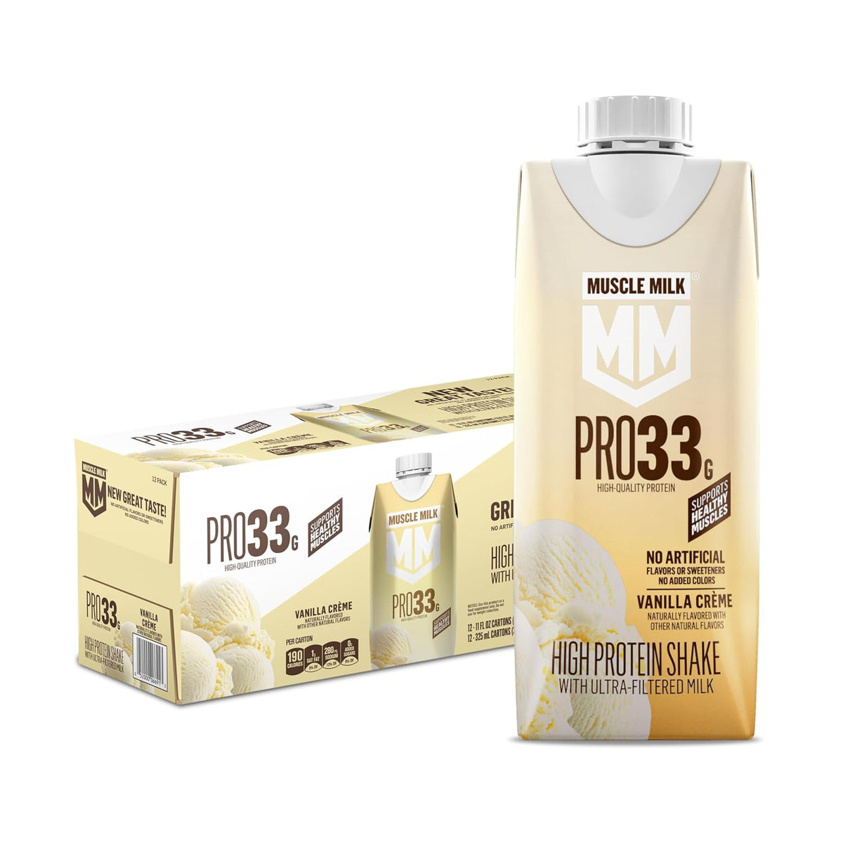 Muscle Milk Pro Liquid High Protein Shake, Vanilla Creme, 11 Fl Oz (Pack of 12)