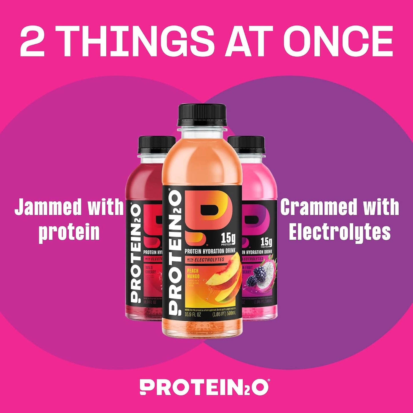 Protein2o Hydration Drink - 2-in-1 Liquid Clear Whey Protein Isolate and Electrolyte Drink - 15g Protein, Vitamins B5, B6 - Post-Workout Recovery - 16.9 Fl Oz - 12 Count Flavor Fusion Variety Pack