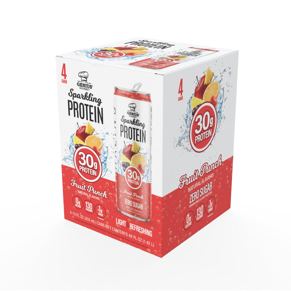 Genius Gourmet Clear Protein Sparkling Water Blue Raspberry Lemonade, 12 CT