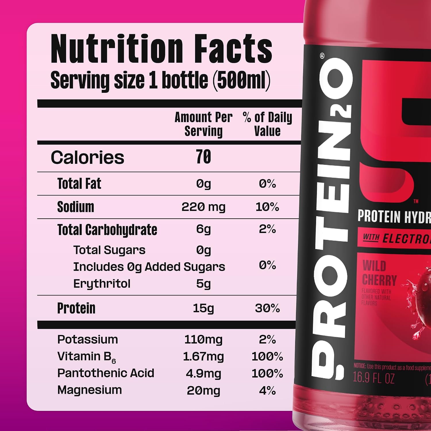 Protein2o Hydration Drink - 2-in-1 Liquid Clear Whey Protein Isolate and Electrolyte Drink - 15g Protein, Vitamins B5, B6 - Post-Workout Recovery - 16.9 Fl Oz - 12 Count Flavor Fusion Variety Pack