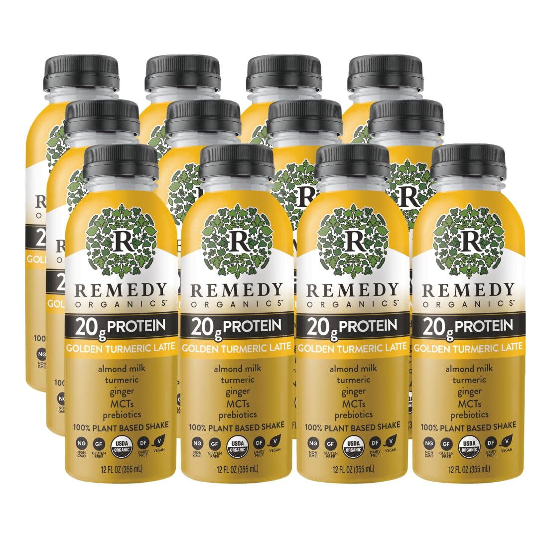 Remedy Organics Super Chai Fuel 12-Pack | Plant Based 20g Protein Shakes, Ready to Drink | USDA Organic, Gluten Free, Dairy Free, Soy Free