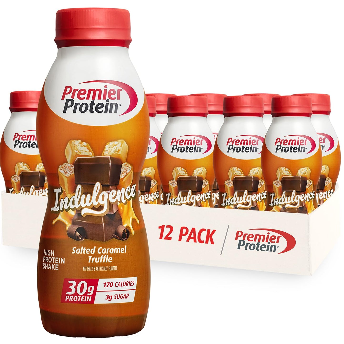 Premier Protein INDULGENCE 30g Shake, White Chocolate Raspberry, 12 Pack | Dessert-Inspired, 170 Calories, 3g Sugar, Supports Muscle Health, Gluten-Free, 11.5 oz (Packaging May Vary)