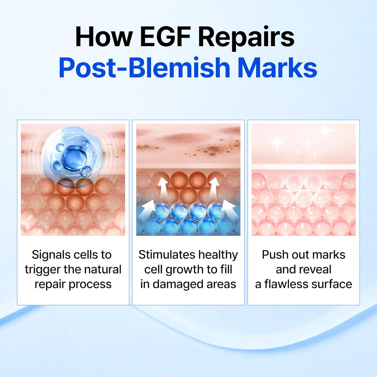 DearKlairs Korean EGF Serum - Blue Youth Activating Drop with EGF & FGF (10ppm Each), Barrier Repair & Post-Blemish Marks, Sensitive Skin-Friendly, Daily Calm & Repair, 1.69 Fl Oz