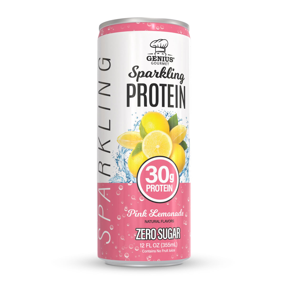 Genius Gourmet Clear Protein Sparkling Water Blue Raspberry Lemonade, 12 CT