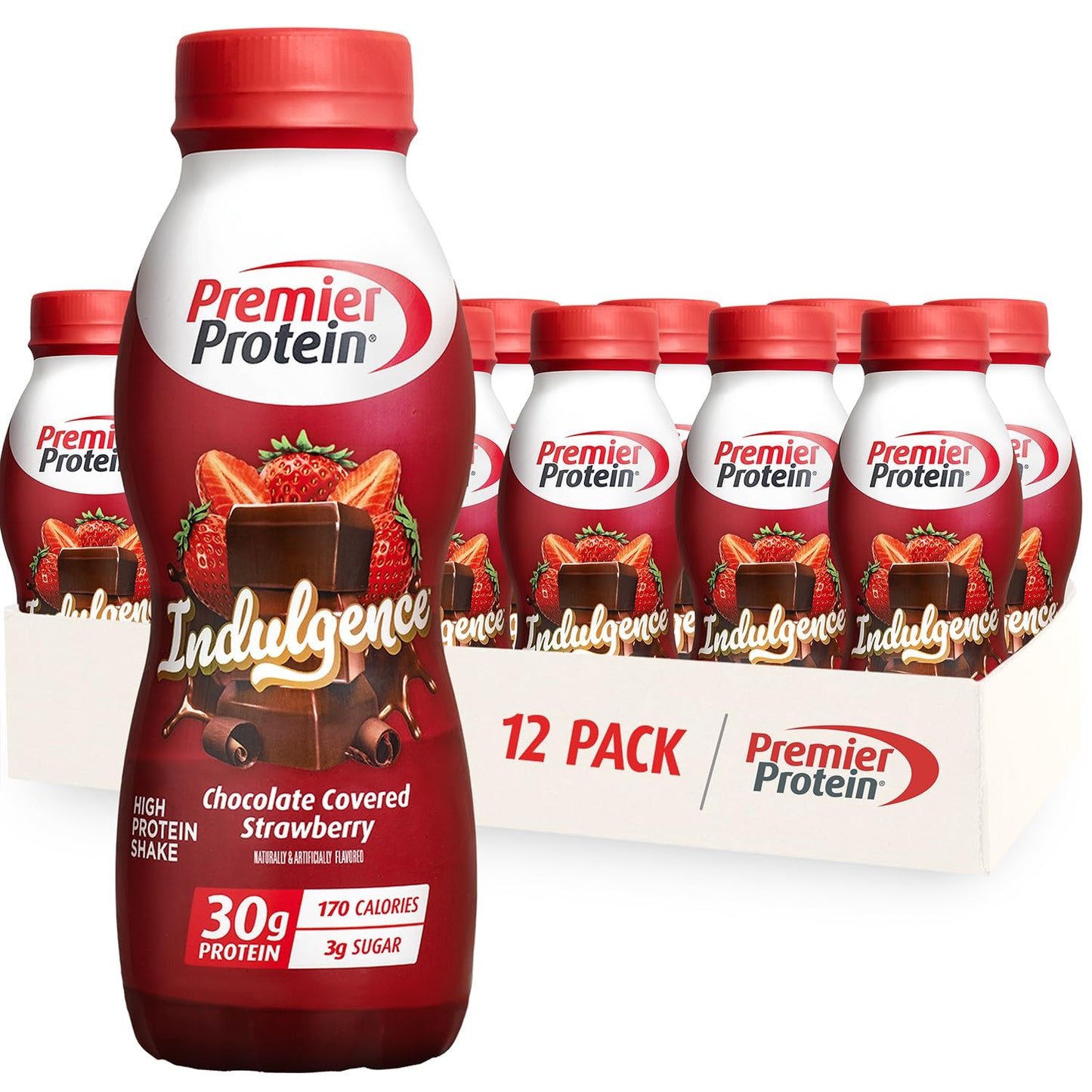 Premier Protein INDULGENCE 30g Shake, White Chocolate Raspberry, 12 Pack | Dessert-Inspired, 170 Calories, 3g Sugar, Supports Muscle Health, Gluten-Free, 11.5 oz (Packaging May Vary)