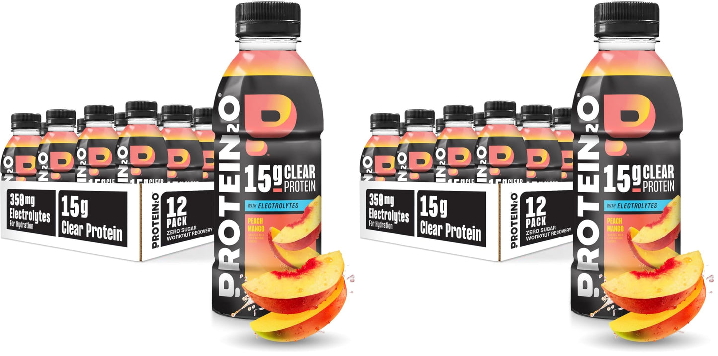 Protein2o Hydration Drink - 2-in-1 Liquid Clear Whey Protein Isolate and Electrolyte Drink - 15g Protein, Vitamins B5, B6 - Post-Workout Recovery - 16.9 Fl Oz - 12 Count Flavor Fusion Variety Pack