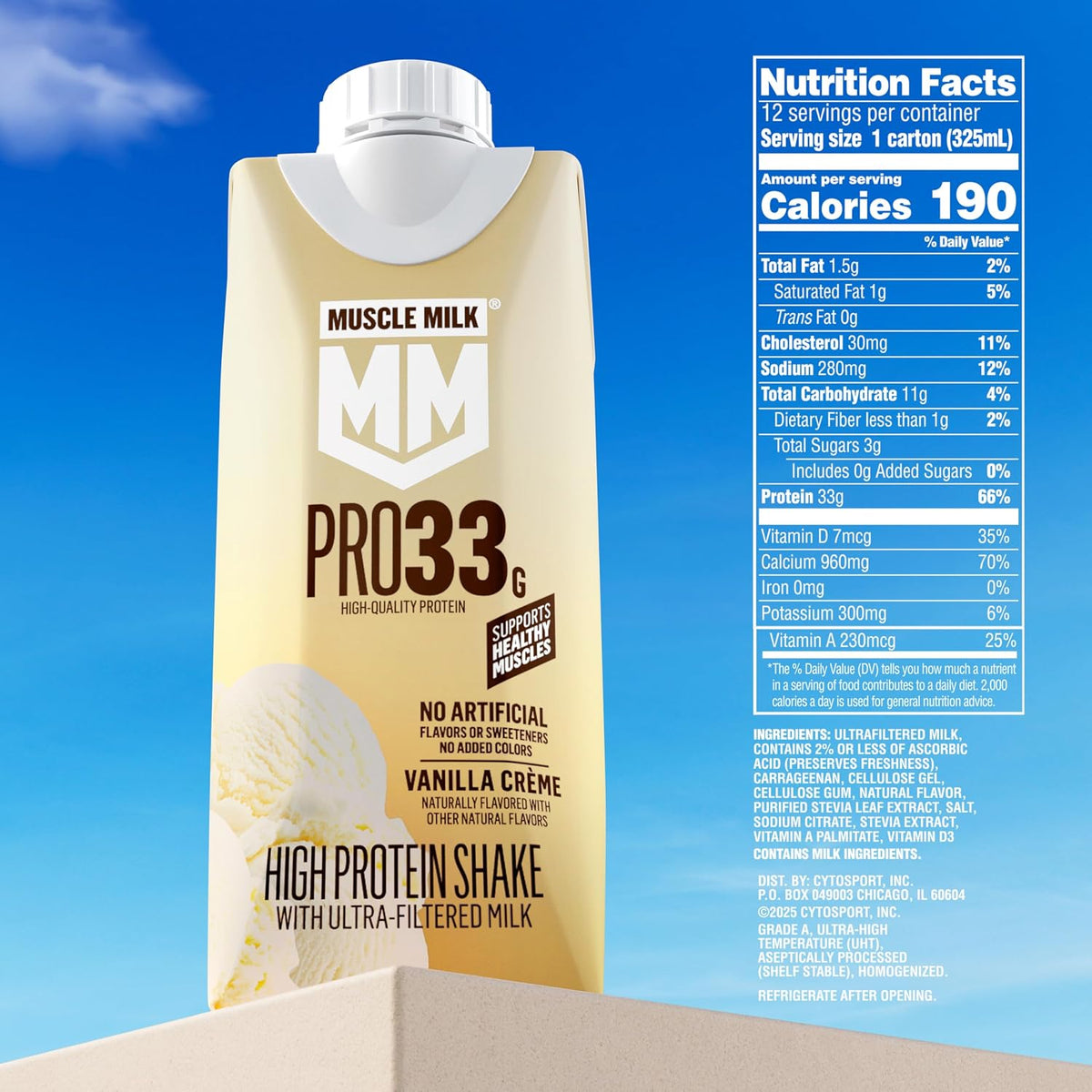 Muscle Milk Pro Liquid High Protein Shake, Vanilla Creme, 11 Fl Oz (Pack of 12)