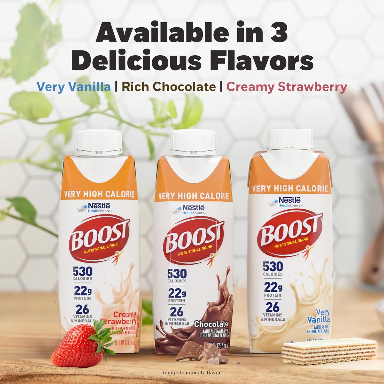 Boost Very High Calorie Very Vanilla Nutritional Drink – 22g Protein, 530 Nutrient Rich Calories, 8 Fl Oz (Pack of 24)
