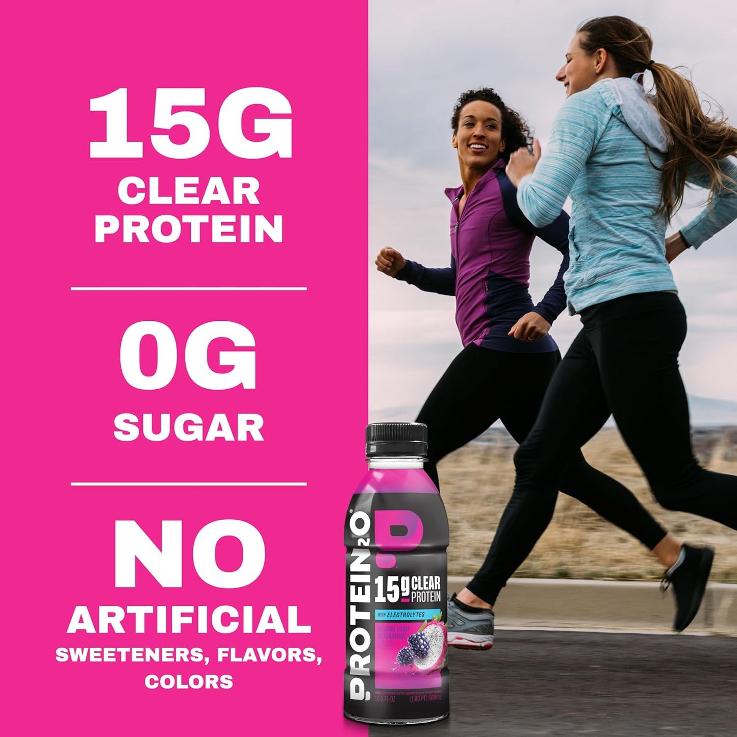 Protein2o Hydration Drink - 2-in-1 Liquid Clear Whey Protein Isolate and Electrolyte Drink - 15g Protein, Vitamins B5, B6 - Post-Workout Recovery - 16.9 Fl Oz - 12 Count Flavor Fusion Variety Pack