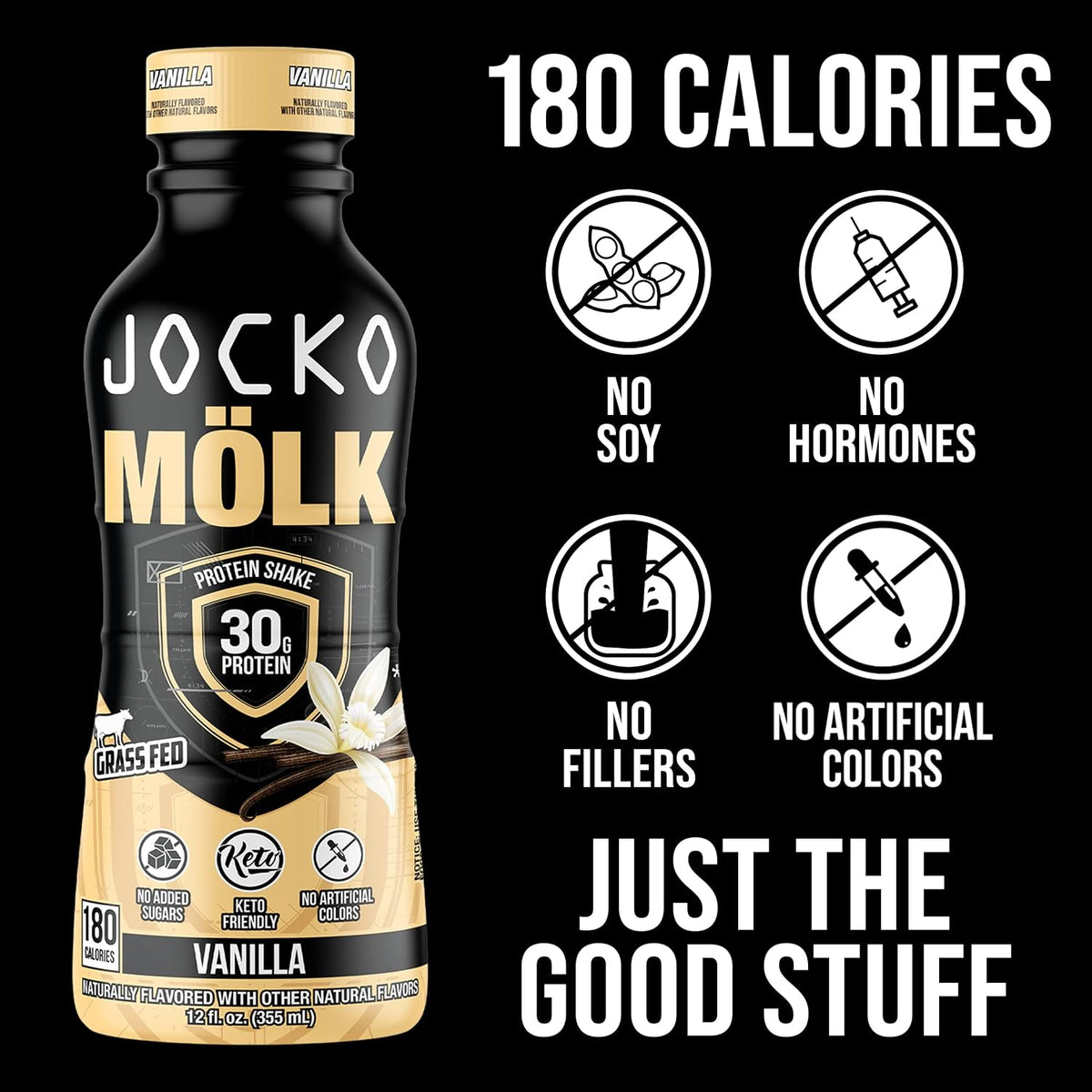 Jocko Fuel Protein Shake Bundle - Vanilla and Chocolate (24 Count)