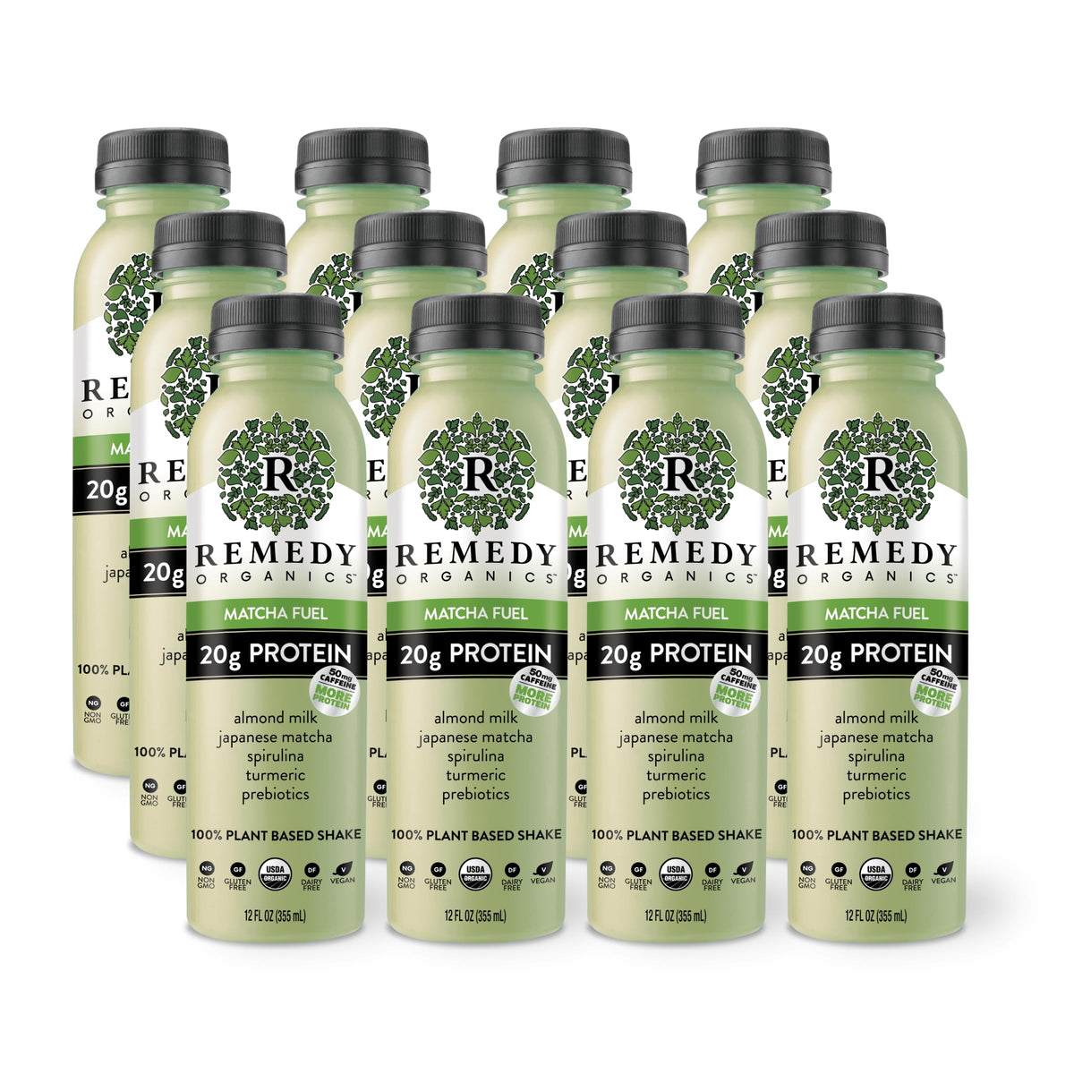 Remedy Organics Super Chai Fuel 12-Pack | Plant Based 20g Protein Shakes, Ready to Drink | USDA Organic, Gluten Free, Dairy Free, Soy Free