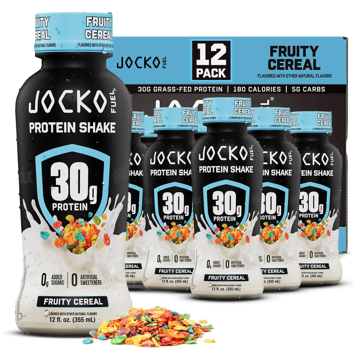 Jocko Fuel High Protein Shakes, Banana Cream, 12 fl oz | 12 Pack