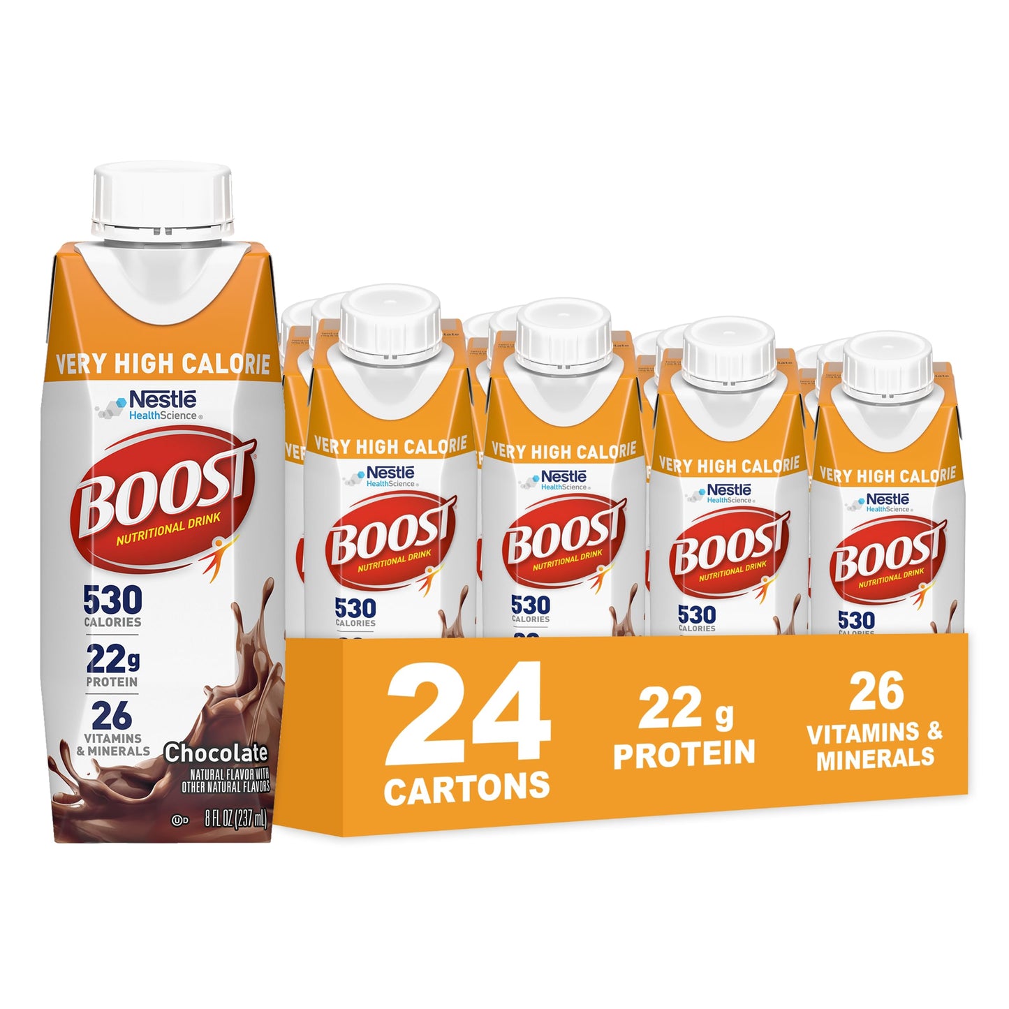 Boost Very High Calorie Very Vanilla Nutritional Drink – 22g Protein, 530 Nutrient Rich Calories, 8 Fl Oz (Pack of 24)